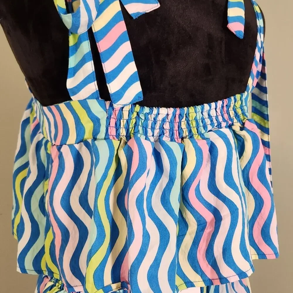 MICHELLE MCDOWELL NWT Sadie Spring Capri Crush Blue 2pc Set, Size Medium